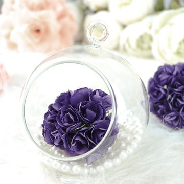 Vibrant Purple Paper Mini Craft Roses for Stunning Event Decor