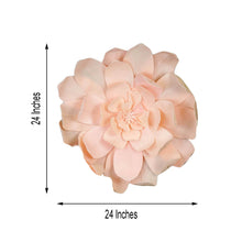 A blush foam flower with the measurements of 24 inches