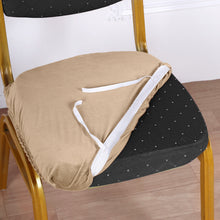 Stretch Velvet Dining Chair Seat Champagne Cover With Ties