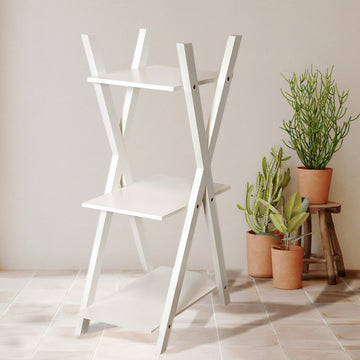 Elegant White 3-Tier Wooden Plant Stand for Stylish Event Decor