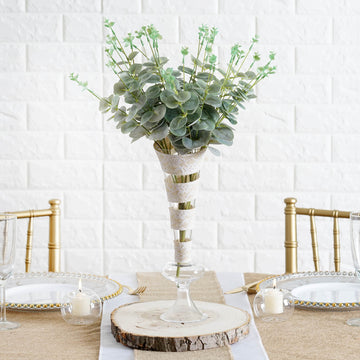 Enhance Your Floral Arrangements with Frosted Green Artificial Eucalyptus Branch Bouquet Plants