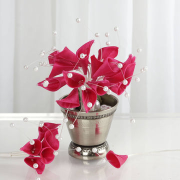 Versatile and Stylish Fuchsia Calla Lily Bead Flowers