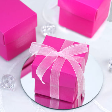 Fuchsia Party Favor Candy Gift Boxes and Lids - Add a Pop of Color to Your Celebrations