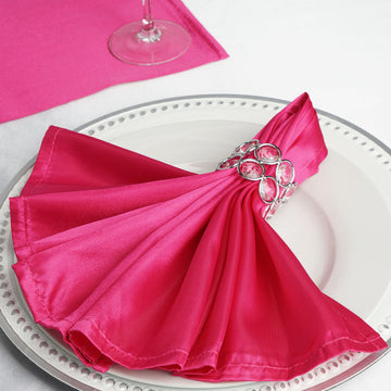 Add a Touch of Elegance to Your Table with Fuchsia Seamless Satin Napkins