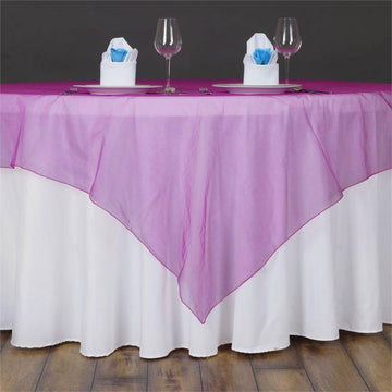 Transform Your Event Decor with Fuchsia Table Overlays
