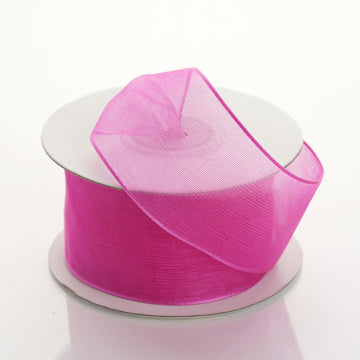 Add Elegance to Your Decor with Fuchsia Sheer Organza Wired Edge Ribbon