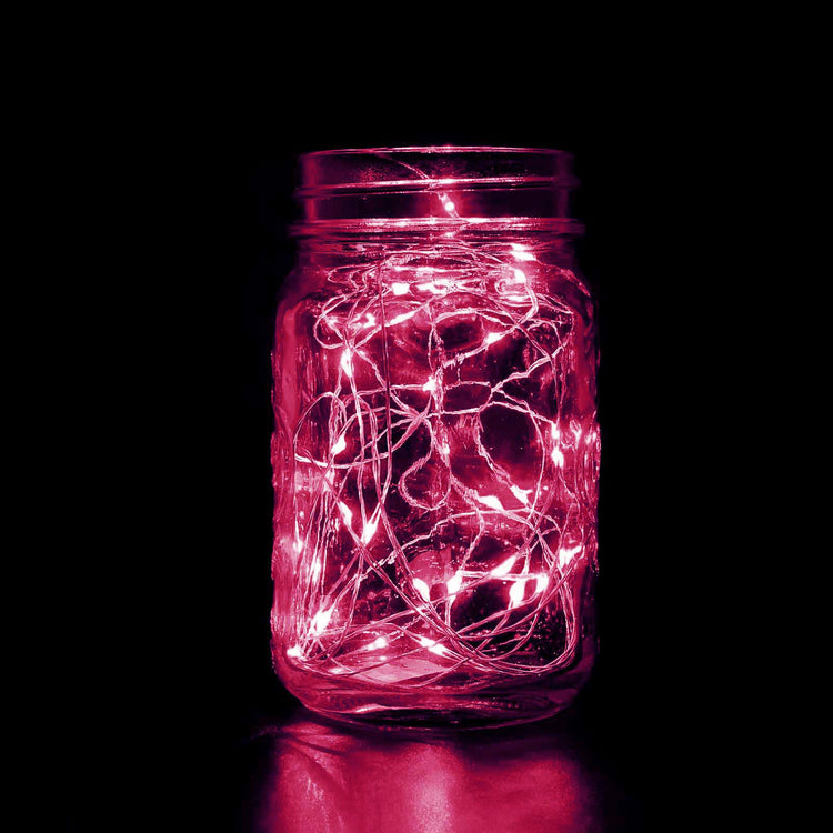 90inch Fuchsia Starry Bright 20 LED String Lights, Battery Operated Micro Fairy Lights#whtbkgd