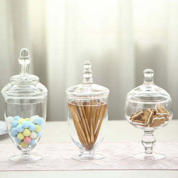 Stylish and Durable Clear Glass Apothecary Jars