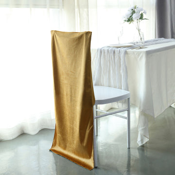 Add a Touch of Luxury to Your Event Space with the Gold Buttery Soft Velvet Chiavari Chair Back Slipcover