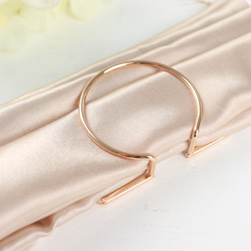 4 Pack Gold Geometric Metal Napkin Rings, Modern Nordic Napkin Holder Stands