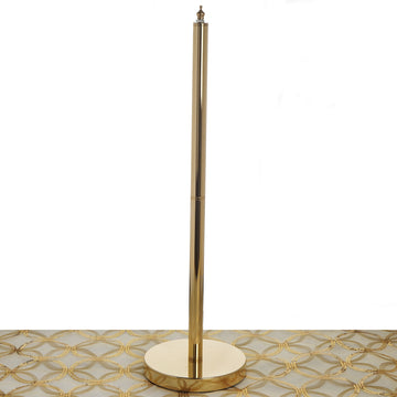 Add Elegance to Your Event with the 3 Pcs Gold Metal Chandelier Lamp Stand Poles and Base