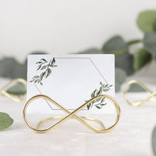 10 Pack Gold Infinity Shaped Metal Card Holders 3 Inch