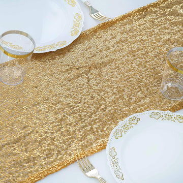 Add a Touch of Glamour with the Gold Premium Sequin Table Runner