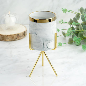 Stylish and Functional Gold Metal Stand
