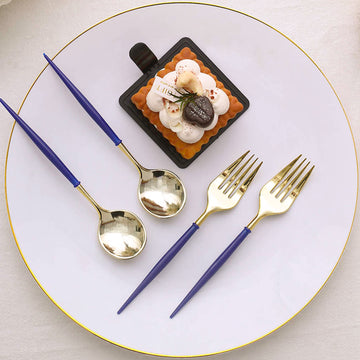 Perfect for Any Occasion - Gold and Royal Blue Silverware