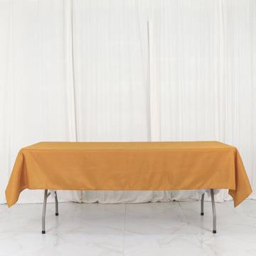 Gold Seamless Polyester Linen Rectangle Tablecloth 54"x96"