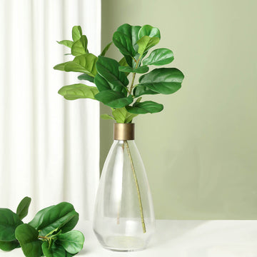 Green Artificial Fiddle Leaf Branch Stems for Natural Event Decor