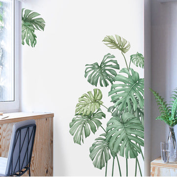 Transform Your Walls with Green Tropical Palm Leaves Wall Decals