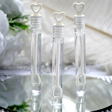 48 Pack Heart Chemistry Tube Bubbles Bridal Wedding Shower Favor 4"