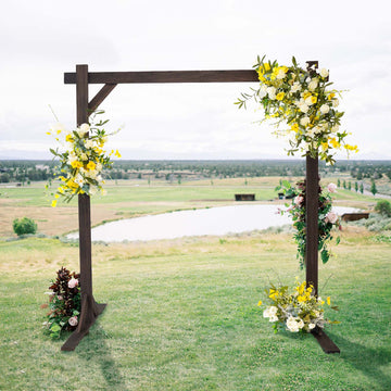 Rustic and Ravishing Heavy Duty Wooden Square Frame Wedding Ceremony Backdrop Stand 7ft