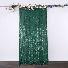 Hunter Emerald Green Big Payette Sequin Backdrop Drape Curtain - 8ftx8ft