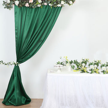 Add Elegance to Your Event with the Hunter Emerald Green Satin Event Photo Backdrop Curtain Panel