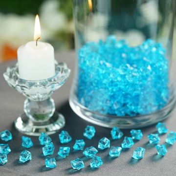 Turquoise Mini Acrylic Ice Bead Vase Fillers - Add Elegance to Your Event Decor