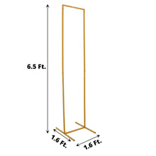 Backdrop stands made of metal in gold color, rectangular shape with a sturdy base