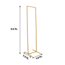 Backdrop stands made of metal in gold color, rectangular shape with a sturdy base