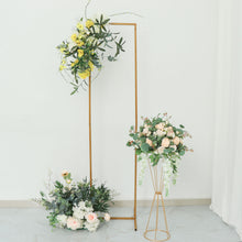 Metal Slim Frame Floral Display Stand in Gold Rectangular Shape 5.5 Feet