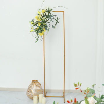Add Elegance to Your Event with the Slim Gold Metal Frame Wedding Arch