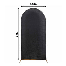 Black Shimmer Tinsel Spandex Arch Covers and Fitted Backdrop Covers - 3.3 ft and 7 ft