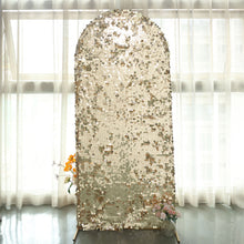 Sparkly 6 Feet Double Sided Big Payette Sequin Arch Cover For Round Top Stand In Champagne 