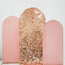 Set of 3 Blush Rose Gold Backdrop Sequin Spandex Covers