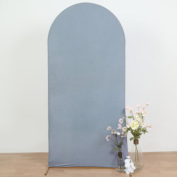 Elegant Matte Dusty Blue Spandex Arch Cover for Wedding Decor