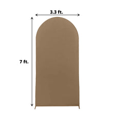 Fitted Spandex Matte Taupe Arch Covers for 3.3ft x 7ft Brown Arch