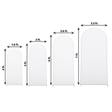 White Spandex Round Top Chiara Backdrop Stand Cover Arch Covers with Measurements