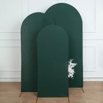 Create a Magical Setting with the Matte Hunter Emerald Green Spandex Fitted Wedding Arch Cover
