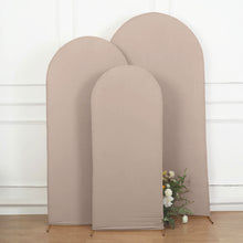 5ft Matte Nude Spandex Fitted Wedding Arch Cover For Round Top Chiara Backdrop Stand