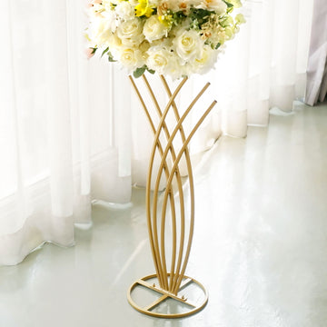 Stylish Gold Metal Wired Flower Stand