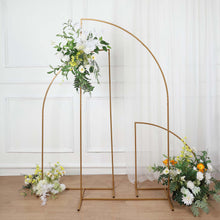 Half-Moon Floral Arch Frame Gold Metal Chiara Backdrop Stand - 6 Feet