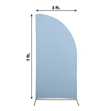 Spandex Matte Dusty Blue Half Moon Arch Covers Fitted Backdrop Covers