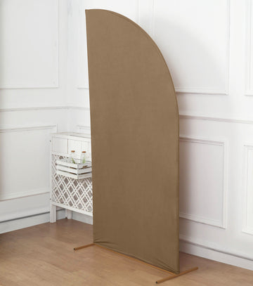 Custom Fit Matte Taupe Half Moon Wedding Arch Cover