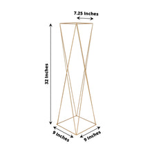 32 Inch Gold Metal Frame Centerpieces 2 Pack Geometric Crisscross