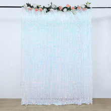 Iridescent Blue Big Payette Sequin Backdrop Drape Curtain, Photo Booth Event Divider Panel - 8ftx8ft