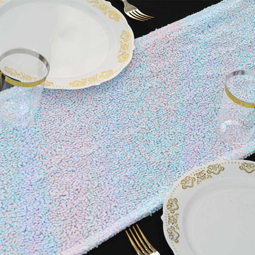 Transform Your Table with Iridescent Blue Elegance