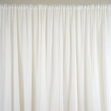 Dual Layered Ivory Polyester And Chiffon Backdrop Drape Curtain 20 Feet x 10 Feet Rod Ready