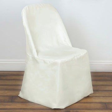 Upgrade Your Event Decor with Ivory Polyester Folding Flat Chair Cover
