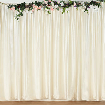 Ivory Premium Smooth Velvet Divider Backdrop Curtain Panel, Privacy Photo Booth Event Drapes with Rod Pocket - 8ftx8ft