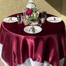 Smooth Satin Table Overlay In Burgundy 60 Inch x 60 Inch